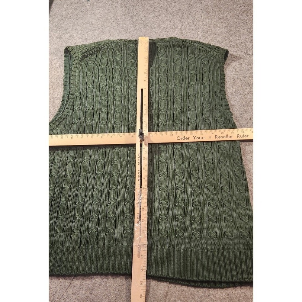 Vintage 80s 90s Polo Ralph Lauren Mens Cable Knit V-Neck Sweater Vest Large - Picture 5 of 8